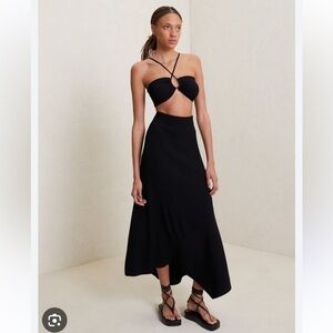 ALC black Carmelo asymmetrical skirt slit NWT